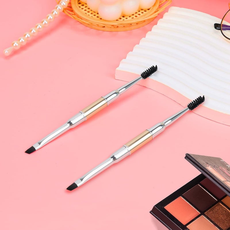 Unaone Eyebrow Brush - 2 PCS Professional Dual-Ended Angled Eye Brow Brush Applicator For Shaping and Filling Brows Lashes Eyeliner - Image 2